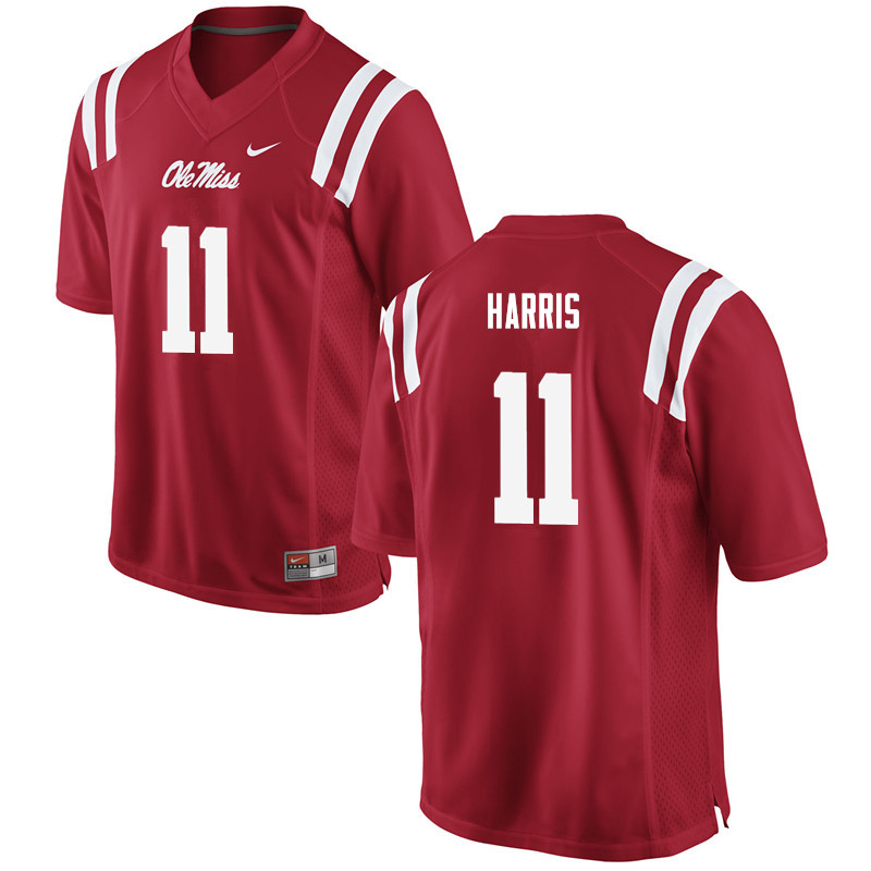 A.J. Harris Ole Miss Rebels NCAA Men's Red #11 Stitched Limited College Football Jersey CUV4458MU